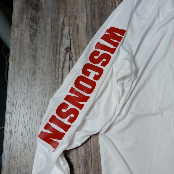 Under Armour NWT Shirt Men's Xlarge White Wisconsin Badgers Long Sleeve Loose - Picture 3 of 7